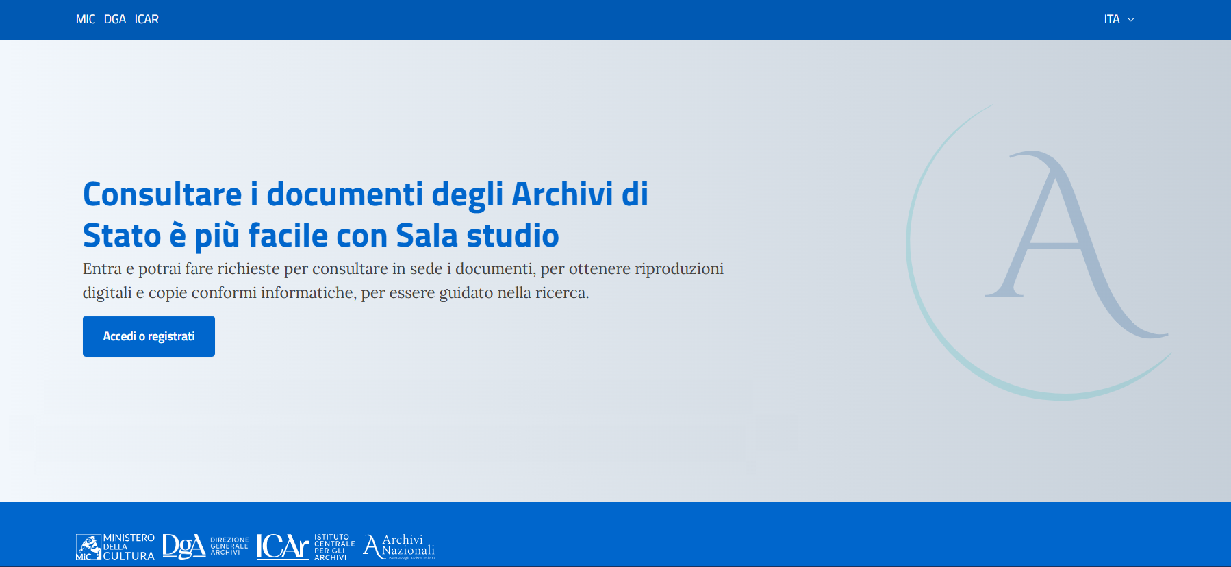 L'interfaccia grafica della piattaforma Sala Studio